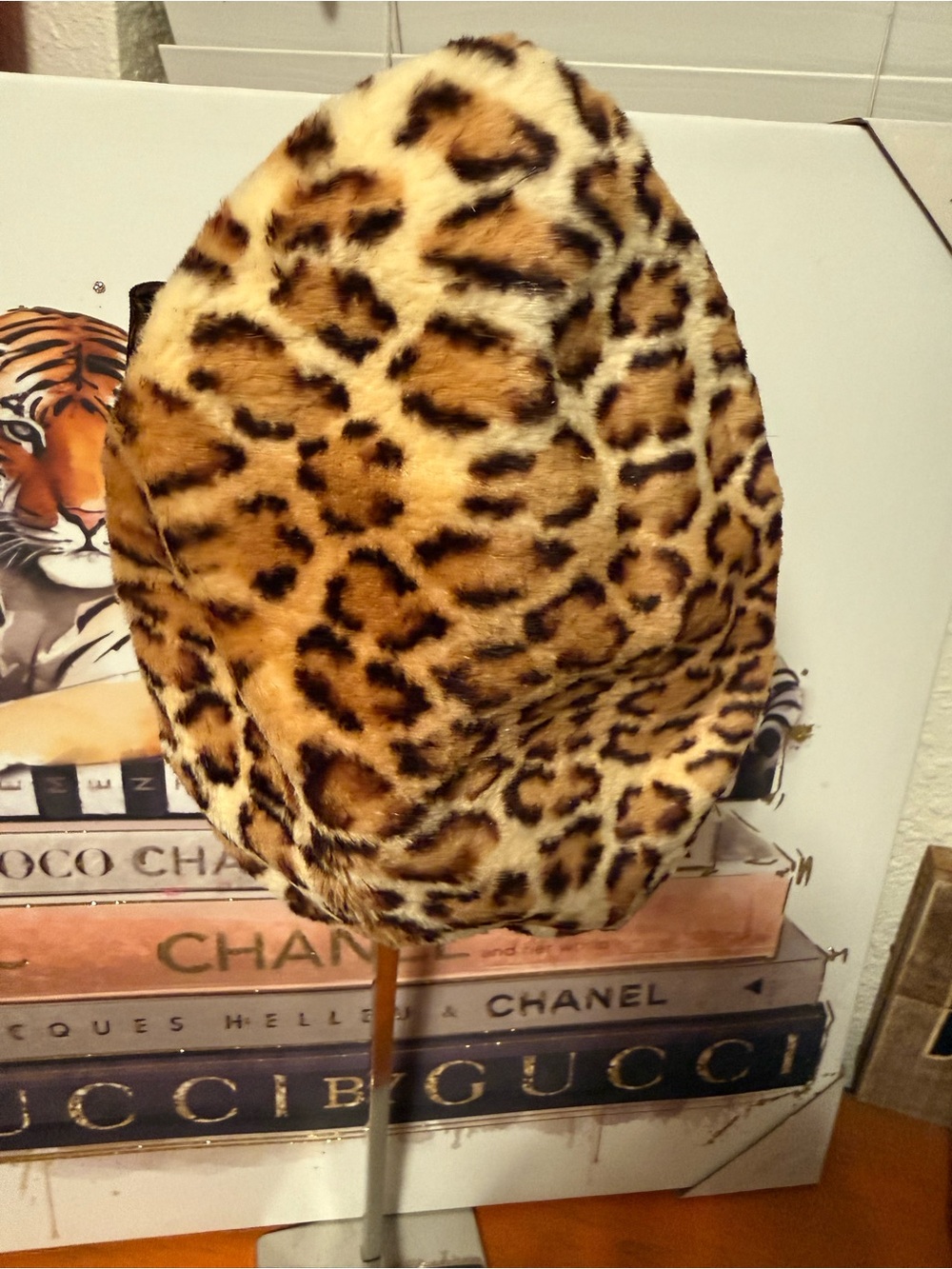 Mr John Jr Vintage Leopard Beret Hat